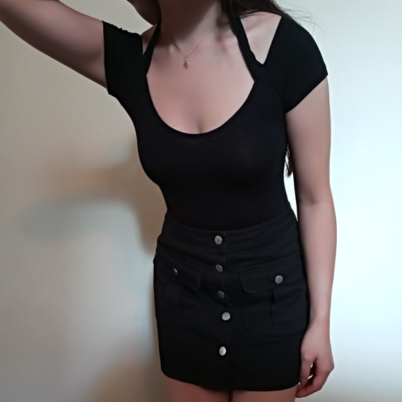 DONATED! Dynamite Black Body Suit - Picture 1 of 6